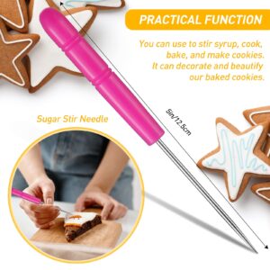 6 Piece Star Cookie Cutters Moon Cookie Cutters Cloud Cookie Cutters Stainless Steel Biscuit Cutter and 6 Pieces Sugar Stirring Pins for Kitchen Baking