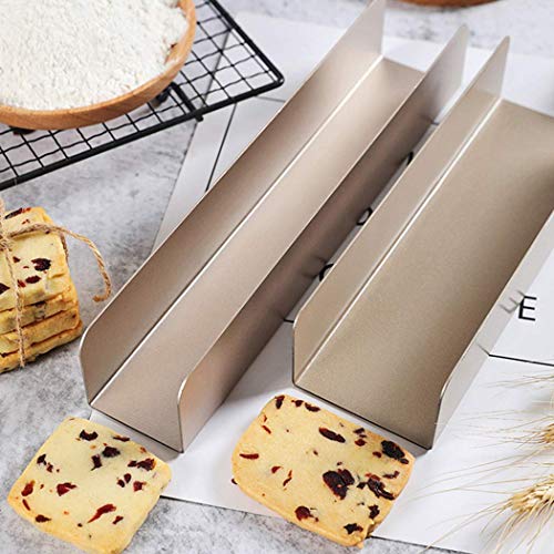 Goeielewe Rectangle Cookie Cutters Long Non-stick Carbon Steel Cookie Mold U Shape Biscuit Cake Bread Mold Cookies Model Baguette Mould for Baking (Long section: 9.5"x1.8"x1.6")