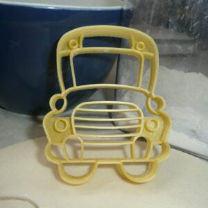 SCHOOL BUS FRONT VIEW CARTOON STYLE DETAILED COOKIE CUTTER MADE IN USA PR4959