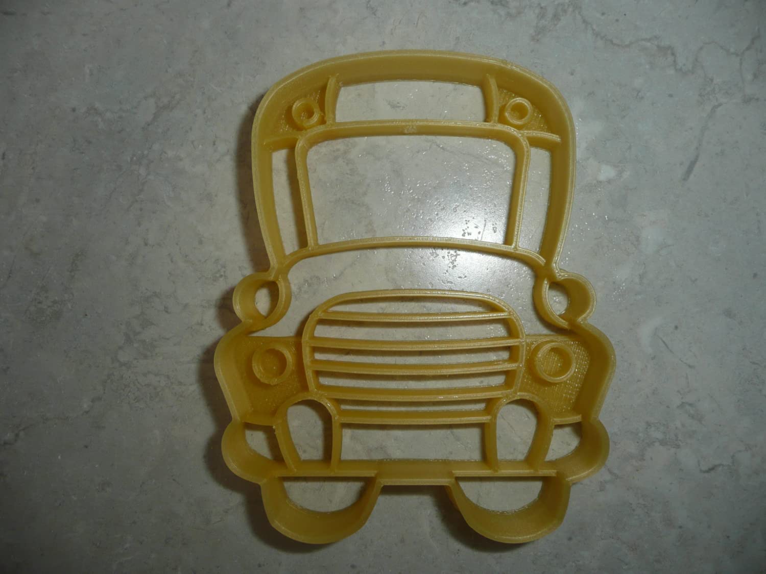 SCHOOL BUS FRONT VIEW CARTOON STYLE DETAILED COOKIE CUTTER MADE IN USA PR4959