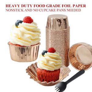 50Pack Foil Cupcake Liners With Lids And 50Pack Large Muffin Cups With Dome Lids