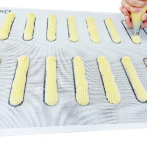 Bluedrop Eclair Baking Sheets Perforated Silicone Baking Mats For Bread Cookies Open Mesh Non Stick Oven Liner