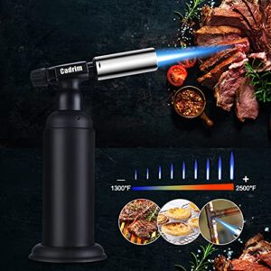 Big Butane Torch, Powerful and Strong Kitchen Torch Lighter with Safety Lock and Adjustable Flame, Refillable Blow Torch for Creme Brulee, Baking, Desserts and Searing
