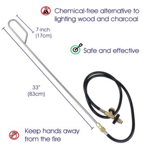 BISupply Fire Starter Propane Torch 33in - Fire Starters for Wood Stove, Firepit, Fireplace, Campfire Starter Blow Torch