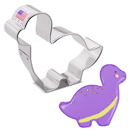 Dinosaur Cookie Cutter Brontosaurus, 3.88" Made in USA by Ann Clark