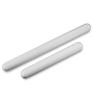 tinkeep plastic rolling pin for baking dough roller pin nonstick kitchen rolling pin for cake bread pizza dishwasher safe floating point design 14.5-inch,9.8-inch(2 pack)