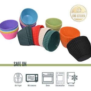 Silicone Cupcake Molds - Nonstick, Reusable Cupcake Liners, Bpa Free, Nature Colors Cupcake Mold, Great For Baking Muffins, Egg Cups And More - Set Of Silicone Cupcake Baking Cups 24