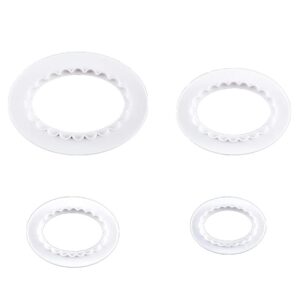 4 pcs plastic cookie cutter set double sided oval shaped biscuit cakes paste baking molds kitchen baking tools, 4 sizes