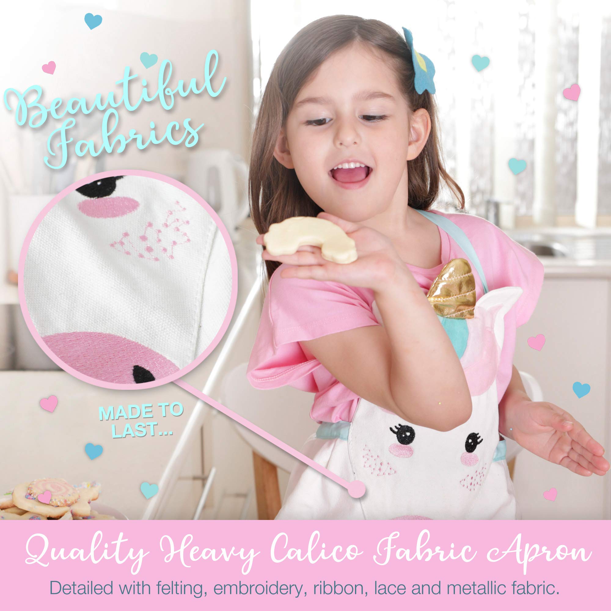 Delightful Unicorn-Themed Cookie Baking Kit for Girls - Includes Adorable Apron, Fun Cookie Cutters, & Comprehensive 14-Piece Cooking Set - Perfect for Kitchen Play and Ideal Gift for Girls Aged 6-12