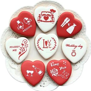 5 Pieces Heart Cookie Cutter 3.95", 3.35", 2.75", 2.36",1.37" Valentine’s Day Cookie Cutters for Baking and Decorating Anniversary, Bridal, Engagement and Valentine