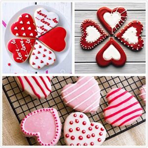 5 Pieces Heart Cookie Cutter 3.95", 3.35", 2.75", 2.36",1.37" Valentine’s Day Cookie Cutters for Baking and Decorating Anniversary, Bridal, Engagement and Valentine