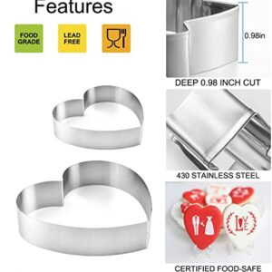 5 Pieces Heart Cookie Cutter 3.95", 3.35", 2.75", 2.36",1.37" Valentine’s Day Cookie Cutters for Baking and Decorating Anniversary, Bridal, Engagement and Valentine