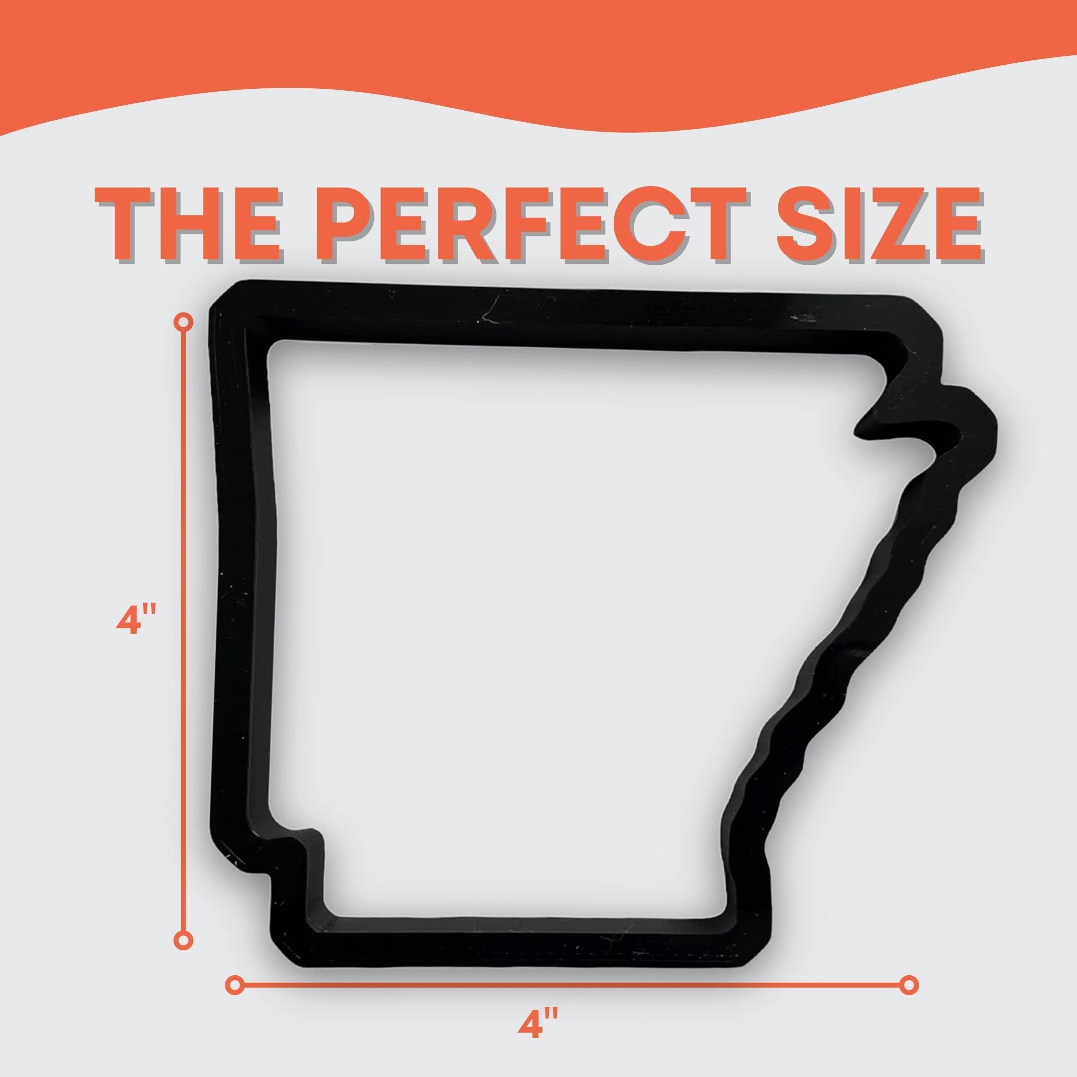 Arkansas State Cookie Cutter with Easy to Push Design (4 inch)