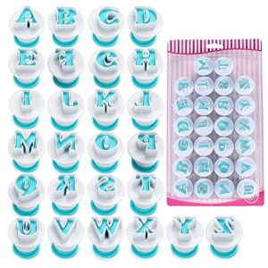 26pcs/set alphabet numbers cookie stamp cutter cake mold letter fondant cake biscuit mold xmas diy gift baking mould cake tool embosser cutter