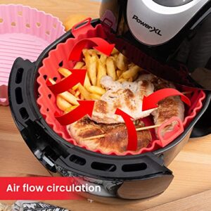 Silicone Air Fryer Liners 7.5 Inches - Reusable Silicone Air Fryer Liners - Silicone Fryer Basket Heat Resistant Liners - Fits 3 to 5 l Round Pot Air Fryers - Non-Stick Air Fryer Oven Accessories