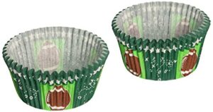 cupcakecreations bkcup-8978 standard cupcake baking cup, football, 32-pack