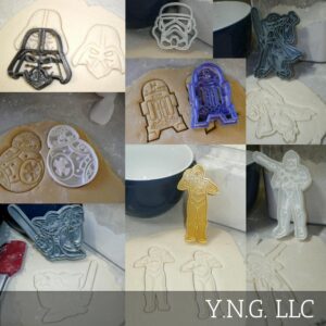 YNGLLC STAR WARS MOVIE CHARACTERS THEMED SET OF 8 COOKIE CUTTERS MADE IN USA PR1023, Multicolor