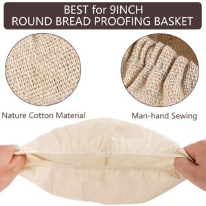6 Pack 9" Round Bread Proofing Basket Cloth Liner, Natural Rattan Banneton Proofing Cloth for Professional & Home Baking Accessories Tools (6 PCS)
