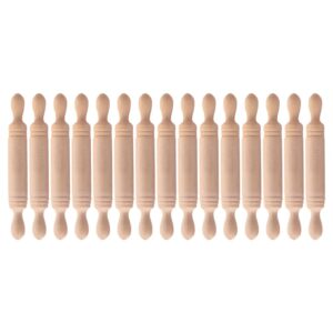 luozzy 15pcs mini rolling pin for craft wooden rolling pin models mini rolling sticks simulation kitchen toys for cake baking, 2inches