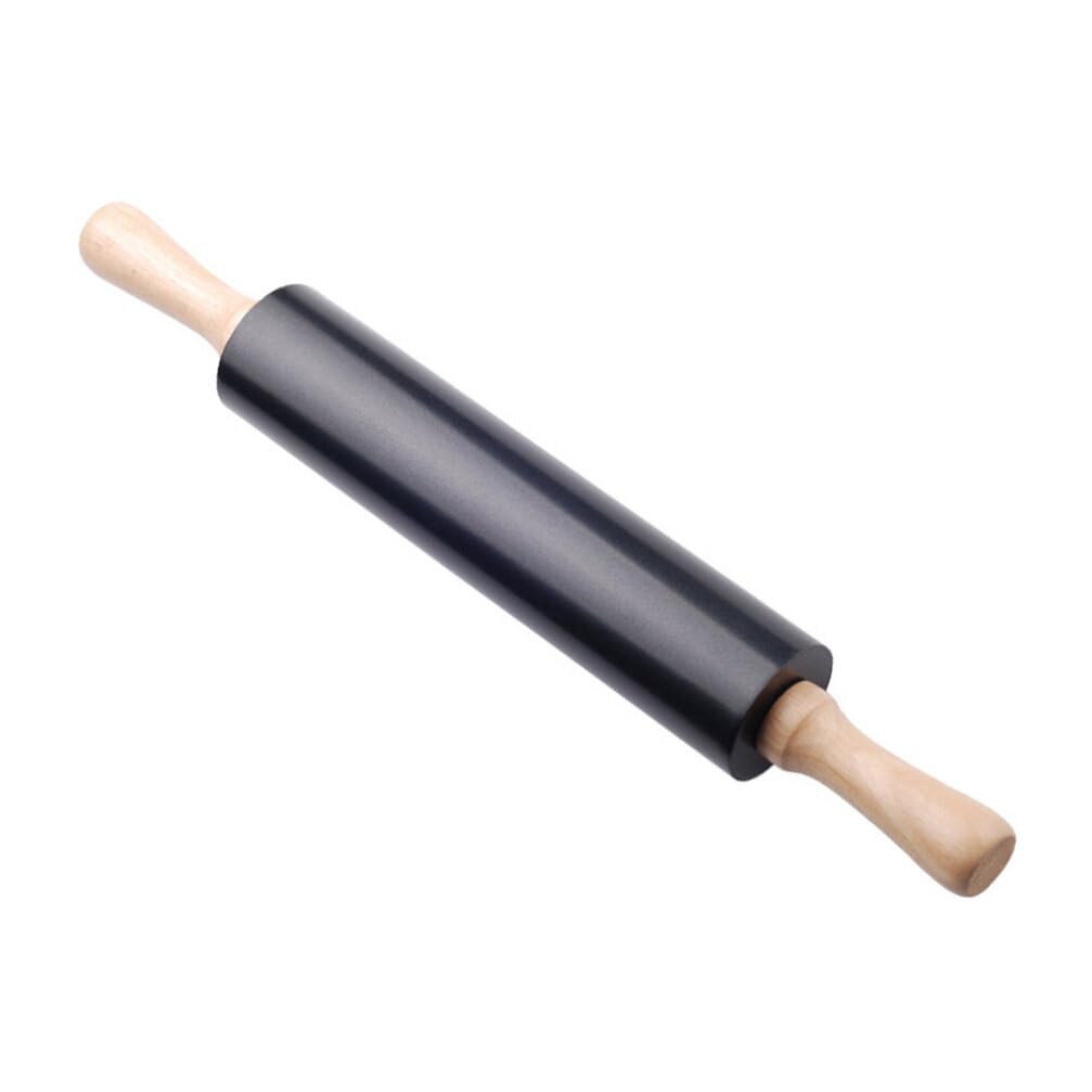 Baking Rolling Pin Wooden Rolling Pin Dough Roller for Making Pizza Cookie Pastry Pasta Dumpling and Dough (Black) Wood Rolling Pin