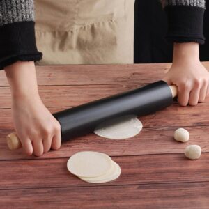 Baking Rolling Pin Wooden Rolling Pin Dough Roller for Making Pizza Cookie Pastry Pasta Dumpling and Dough (Black) Wood Rolling Pin