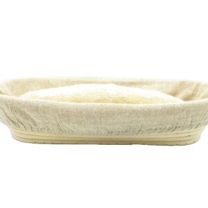 12 inch Oblong Oval Banneton Bread Proofing Basket, Brotform Bread Dough Proofing Rattan Basket +Liner Combo Set