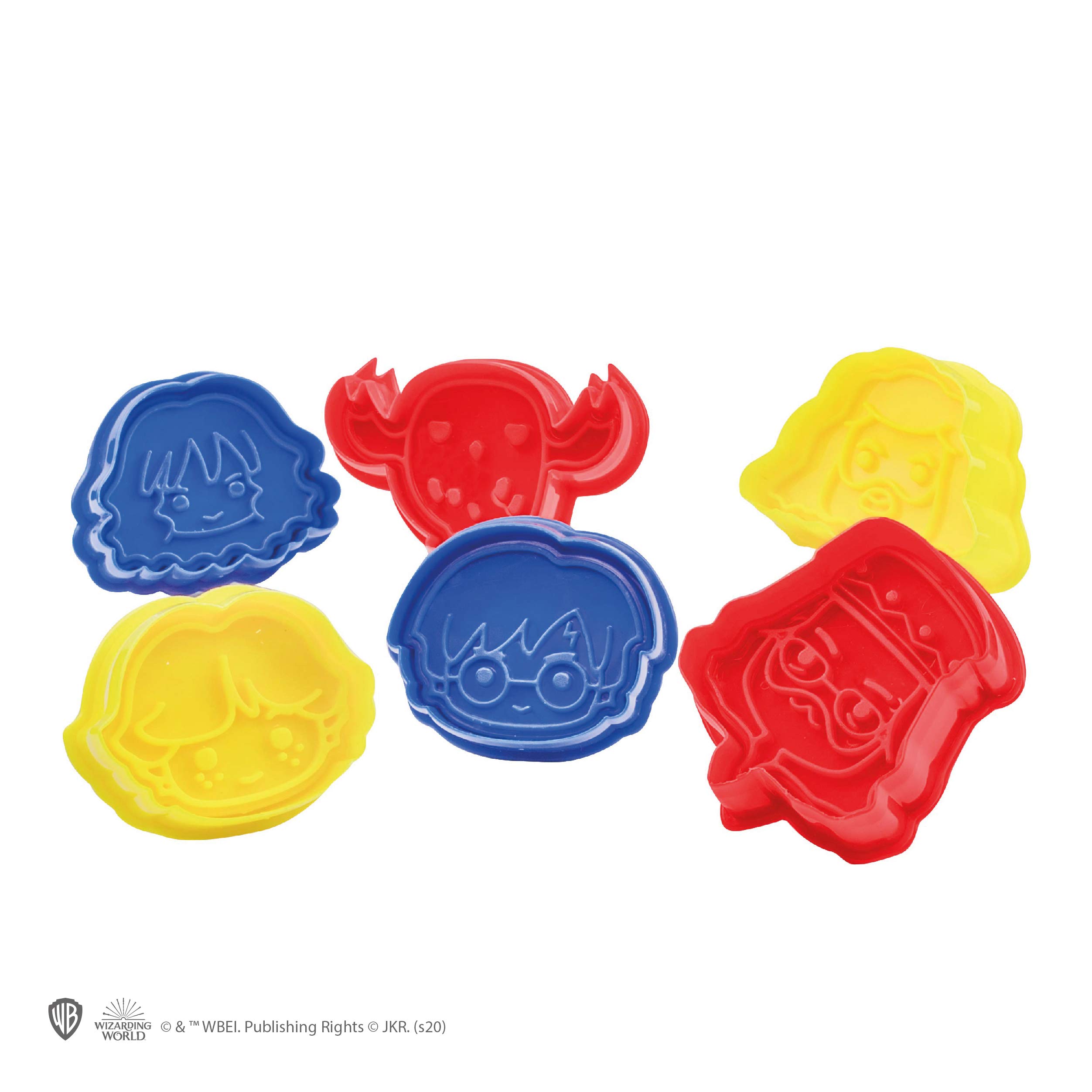 Cinereplicas Harry Potter - Cookie Cutters - Set of 6 - Official - Blue, Red, Yellow