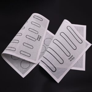 firsmat 2 pk perforated eclair mesh mat silicone baking mats for bread tartlets cookies oven sheets (11-4/5" x 15-3/4")