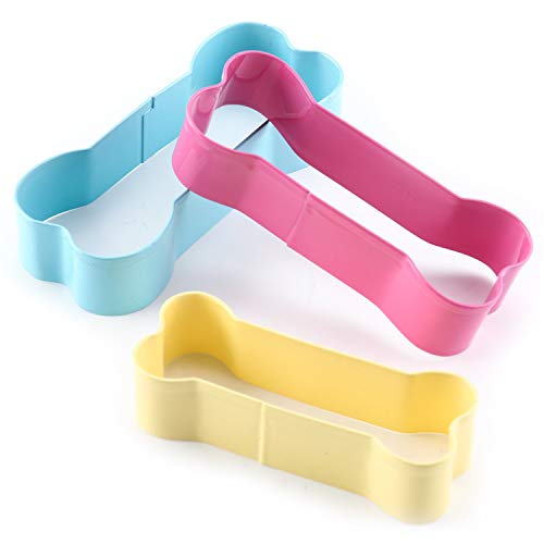 Cookie Cutter Dog Bone Shape Set, Amison Stainless Steel Metal Dog Bone Shape Cutters Colorful BPA Free 5 In 1