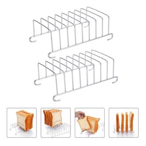 Hemoton 2pcs Toast Stand Toast Holder Bread Baking Rack Wire Toast Rack Air Fryer Rack Air Fryer Double Layer Rack Steaming Rack Air Fryer Toast Rack Baking Supplies Oven Stainless Steel