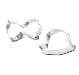 bakerpan stainless steel cookie cutter hat & bow tie