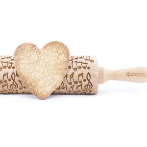 Rolling Pin Embossed with CRAZY NOTES Pattern for Baking Engraved Cookies Size Large 16.9 inch