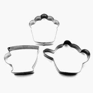 LAWMAN Teatime Cookie Cutter Teacup Teapot Muffin Fondant Pastry Candy Baking Metal Cookie Cutter Set