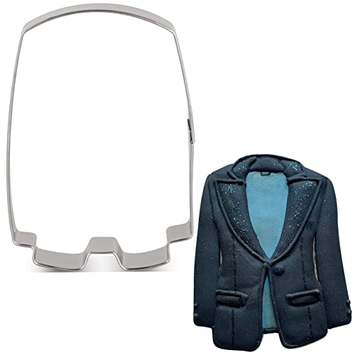 LILIAO Men's Blazer Suit Cookie Cutter - 2.4 x 3.4 inches - Wedding Biscuit Fondant Sandwich Bread Mold Cutters - Stainless Steel - by Janka