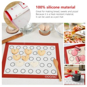 Silicone Pastry Mat 16x24 with Measurements，2 Pack Non-Stick Baking Mat Non-slip Dough Rolling Mat, Reusable Silicone Counter Mat for Making Cookies,Macarons,Bread and Pastry