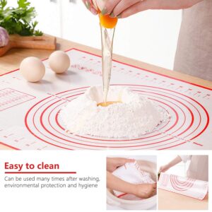 Silicone Pastry Mat 16x24 with Measurements，2 Pack Non-Stick Baking Mat Non-slip Dough Rolling Mat, Reusable Silicone Counter Mat for Making Cookies,Macarons,Bread and Pastry