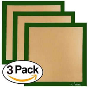 Set of 3-14" x 14" -Silicone Re-Usable Non-Stick Ultra Premium Dehydrator Sheets Compatible With Excalibur Silpat Tray Liner Flex Fruit Leather Roll Up Jerky Oven Baking Mat