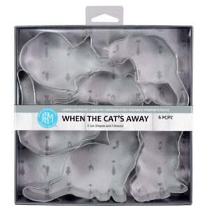 r&m international when the cat's away cookie cutters, assorted, 6-piece set