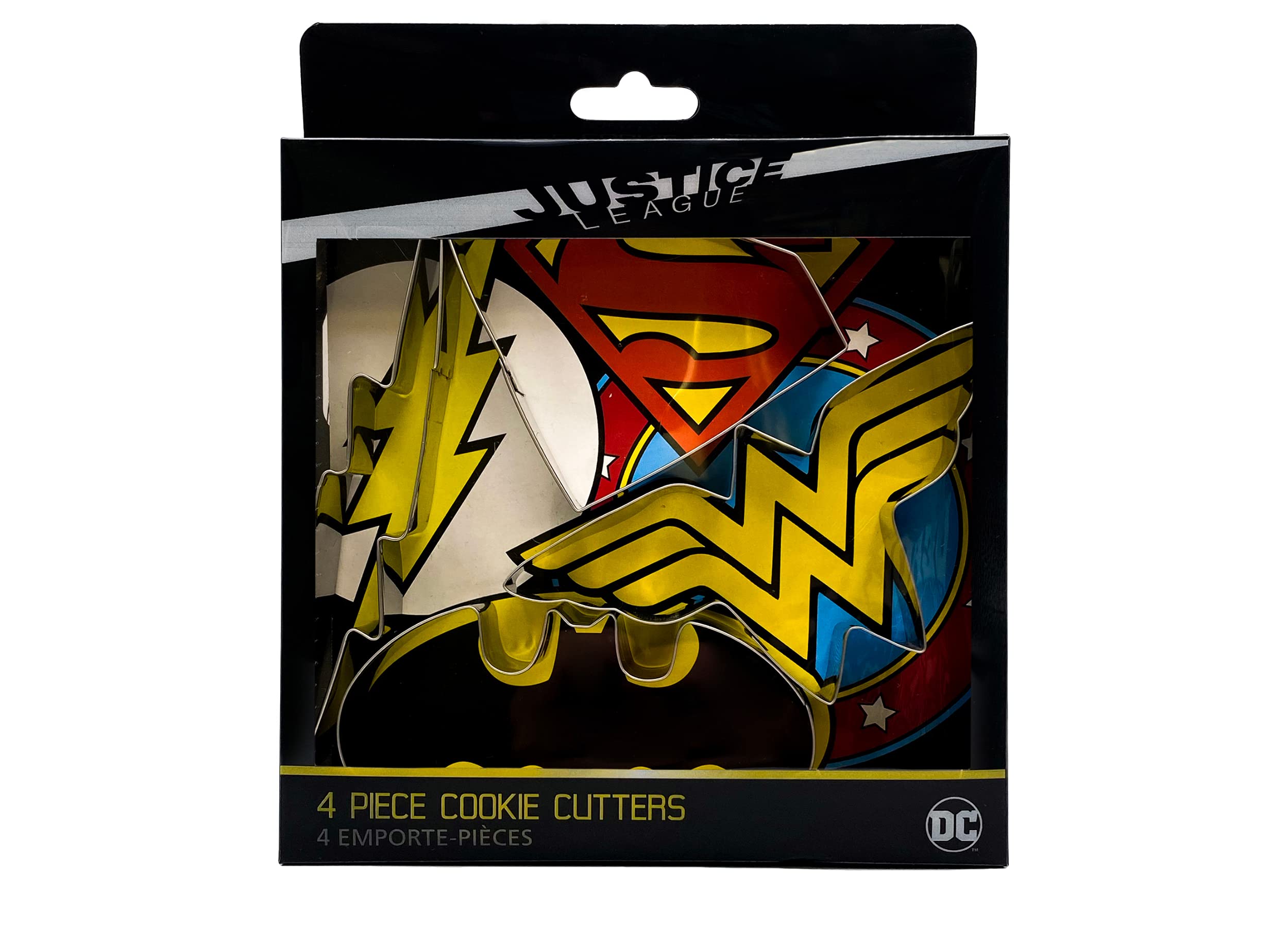 Seven20 Justice League Wonder Woman, Batman, Flash and SuperMan Cookie Cutter Set (4 pieces)