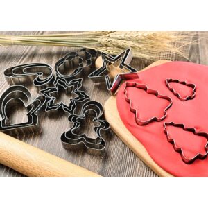 Christmas Cookie Cutters Set - Snowman, Christmas tree, Santa, Snowflakes, Bells, Cane, Gingerbread man, Gloves, Stars & More Shapes Stainless Steel (27Pcs)