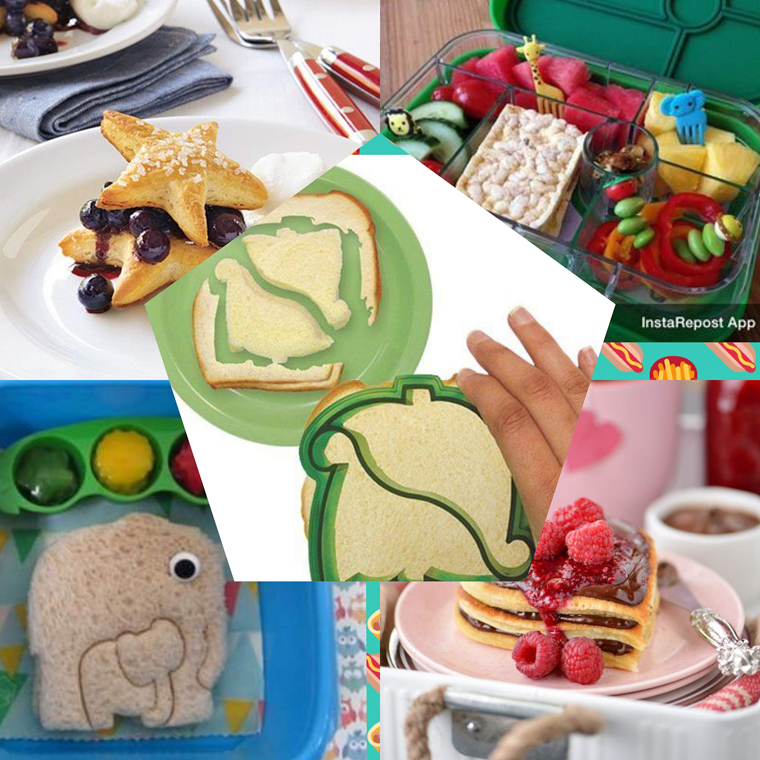 Chickoo 31pcs Sandwich Cutters for Kids Lunch - Turn Vegetables, Fruits, Cheese, Bread, Cakes, Cookies and Uncrustables Into Fun food - DIY add to Bento Box and Lunch Box for Toddlers Boys and Girls.