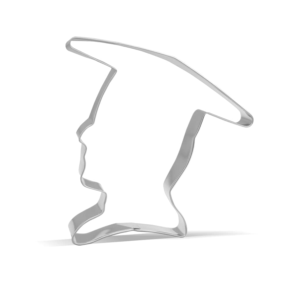 4 inch Graduation Boy Cookie Cutter - Stainless Steel