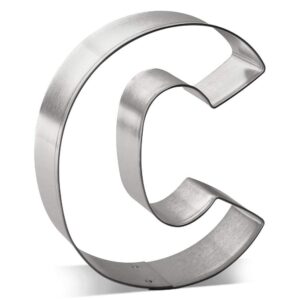 foose letter c cookie cutter 3.5 inch –tin plated steel cookie cutters – letter c cookie mold