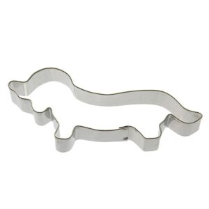 dachshund cookie cutter 5.5 inch - made in the usa – foose cookie cutters tin plated steel dachshund cookie mold