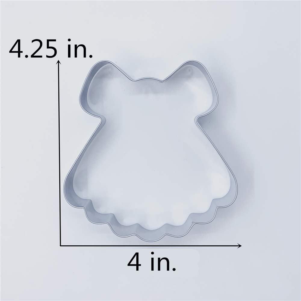 LILIAO Princess Dress Cookie Cutter - 4 x 4.2 inches - Stainless Steel