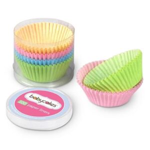 babycakes mini cupcake liners, pastel