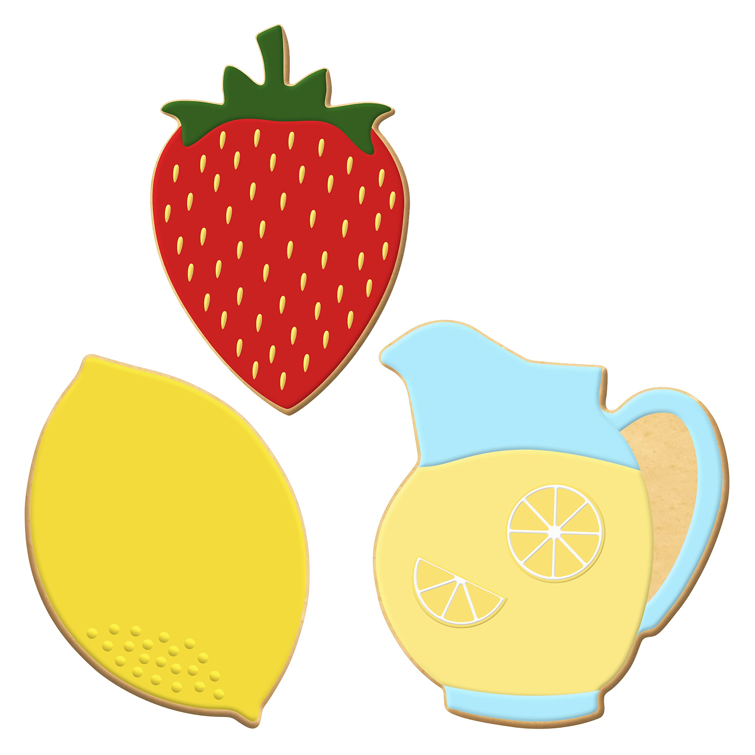 Foose Strawberry Lemon Pitcher Cookie Cutter 3 Pc Set HS0467 - USA