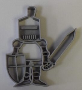 knight in shining armor with sword renaissance medieval middle ages cookie cutter made in usa pr776