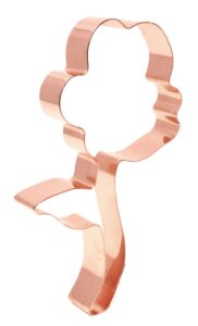 single rose copper flower cookie cutter