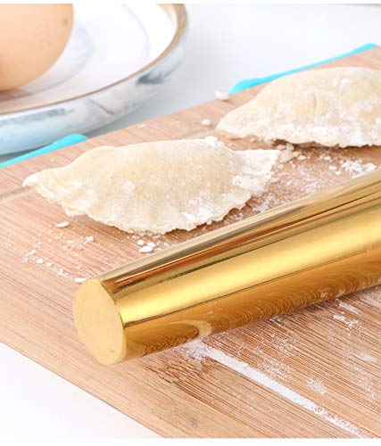 Meisha Stainless Steel Rolling Pin Rainbow Metal Non Stick Dough Roller for Baking Pizza Pastry Dough, Pie Crust & Cookie - Kitchen Cuisine Utensil Smooth Tools - 13 Inches